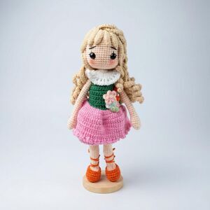 Crochet Spring Flower Girl Doll – Handmade doll – Gift for Daughter or Friend